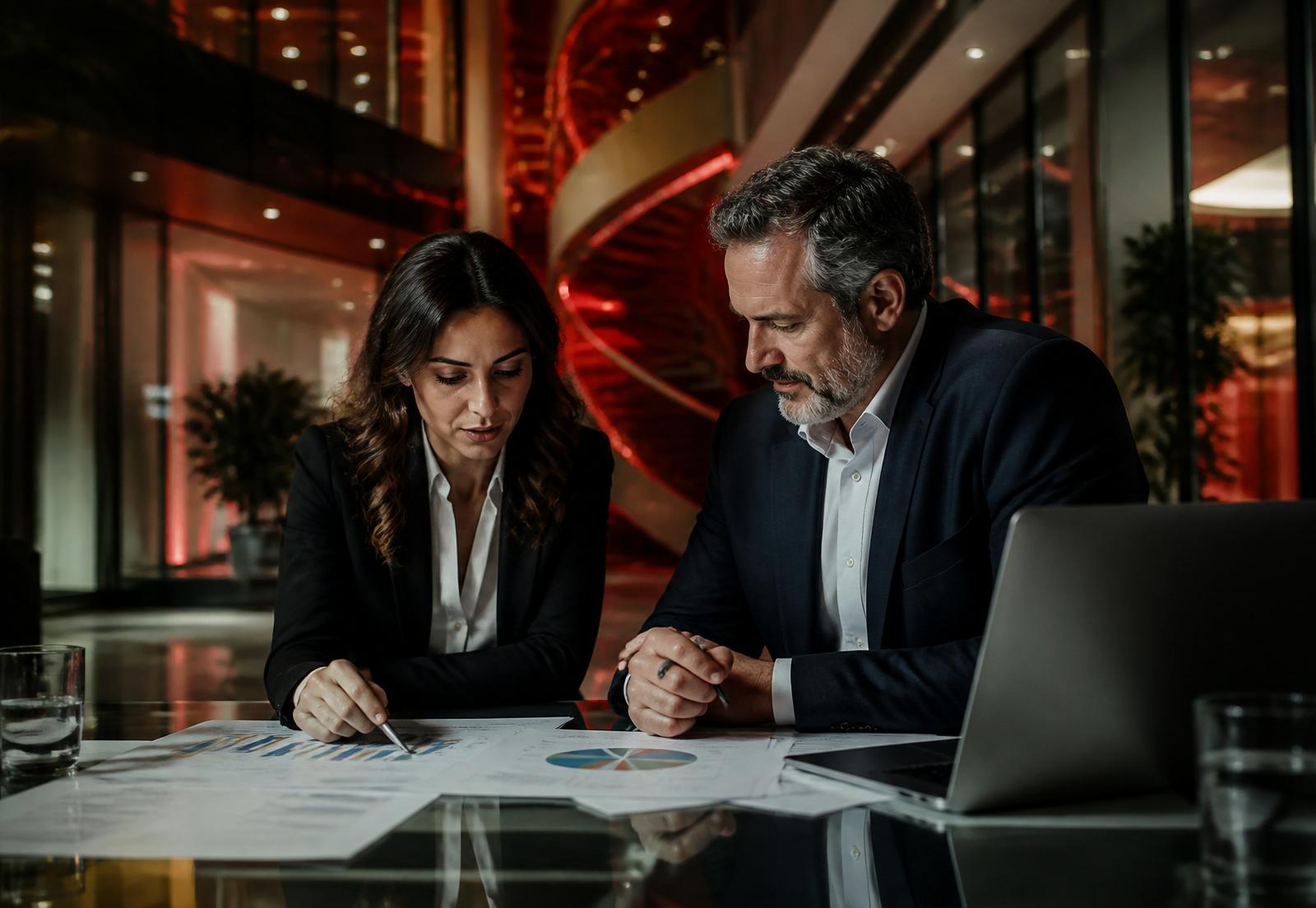 Advisors reviewing a funding strategy